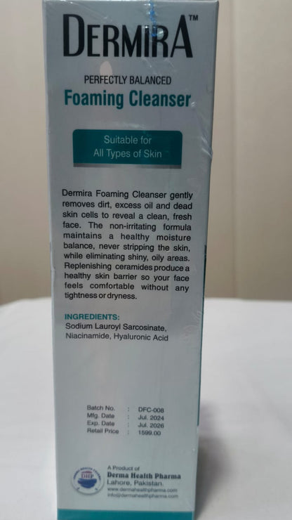 cleanse with Dermira Foaming Cleanser